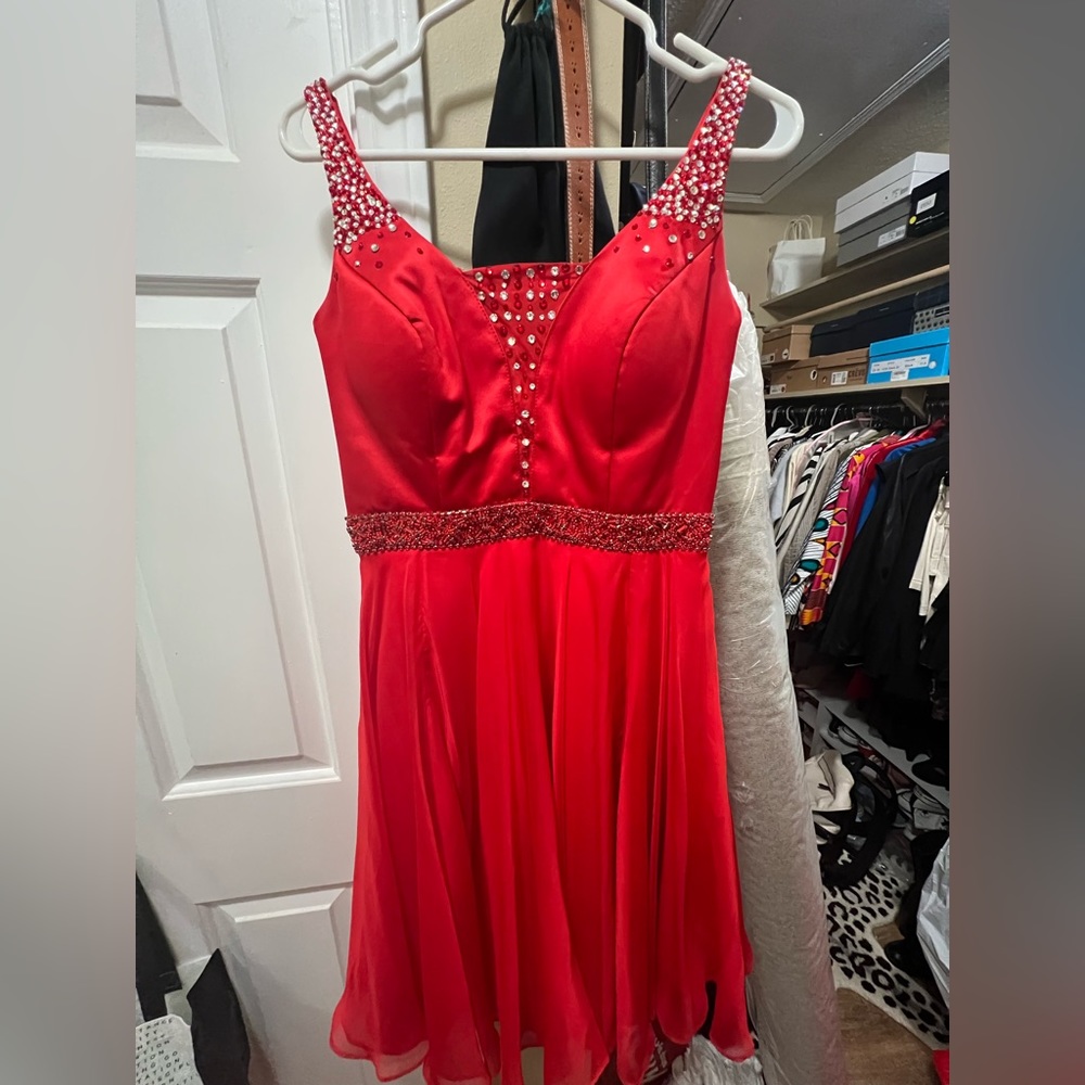 Sherri Hill Red Gown Short